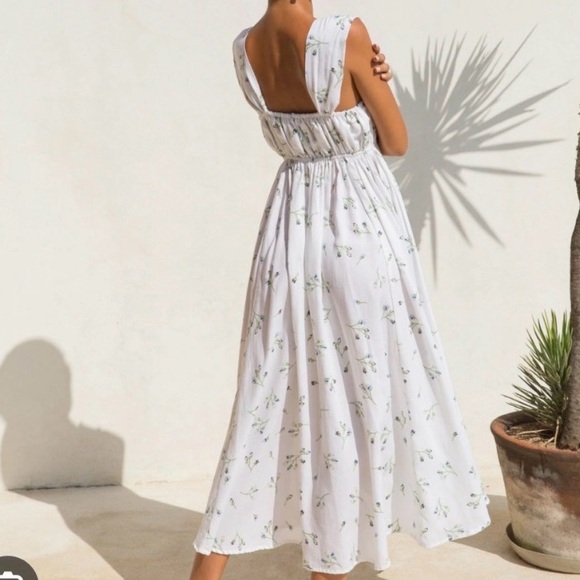 Piyama Mia White Floral Maxi Dress Size Large - Picture 2 of 8